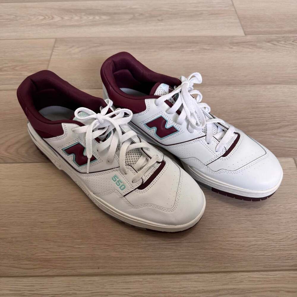 New Balance 550 White Burgundy Mint Sneakers Men’s Size 13 BB550WBG